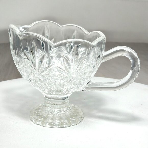 Large Creamer Shannon Leaded Crystal Pitcher Vintage Kitchen - Picture 2 of 7